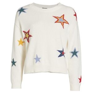 Rails white knit sweater with stars